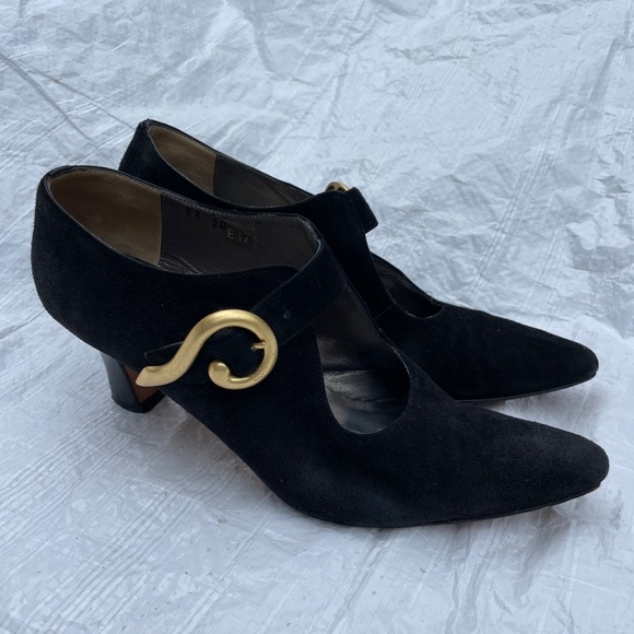 Vintage Mary Jane shoes Ingledew’s faux suede leather Italy - Picture 4 of 9